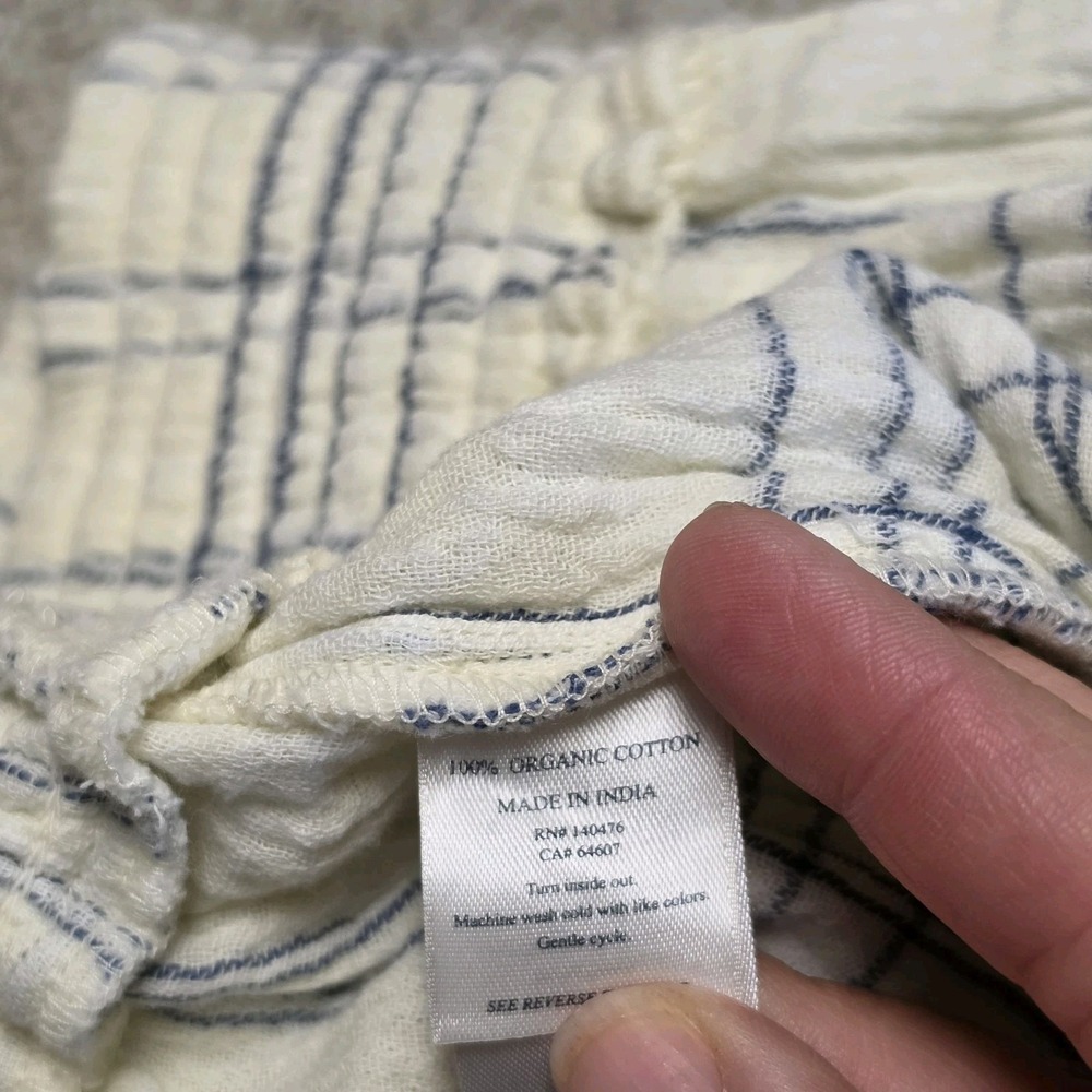Faherty Women Small Dune Organic Cotton Gauze Woodstock Skirt Ivory Blue Plaid - Picture 11 of 12